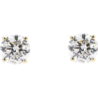 14K Yellow Gold 3/4 Carat Diamond Stud Earrings - Friction Back Setting