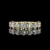 14K Yellow Gold 3/4 Eternity Band with 11 Round Brilliant Natural Diamonds - 3.23 Carat Total Diamond Weight, E-F Color VS+ Clarity - Covaloro Fine Jewelry