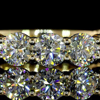 14K Yellow Gold 3/4 Eternity Band with 11 Round Brilliant Natural Diamonds - 3.23 Carat Total Diamond Weight, E-F Color VS+ Clarity - Covaloro Fine Jewelry