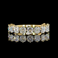14K Yellow Gold 3/4 Eternity Band with 13 Asscher Cut Lab Diamonds - 1.97 Carat Total Weight, E-F Color, VS Clarity - Covaloro Fine Jewelry