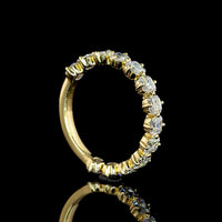 14K Yellow Gold 3/4 Eternity Band with 13 Asscher Cut Lab Diamonds - 1.97 Carat Total Weight, E-F Color, VS Clarity - Covaloro Fine Jewelry