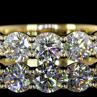 14K Yellow Gold 3/4 Eternity Band with 13 Round Brilliant Cut Lab Diamonds - 1.83 Carat Total Diamond Weight, E-F Color, VS Clarity - Covaloro Fine Jewelry