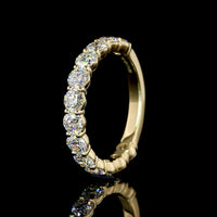 14K Yellow Gold 3/4 Eternity Band with 13 Round Brilliant Cut Lab Diamonds - 1.83 Carat Total Diamond Weight, E-F Color, VS Clarity - Covaloro Fine Jewelry