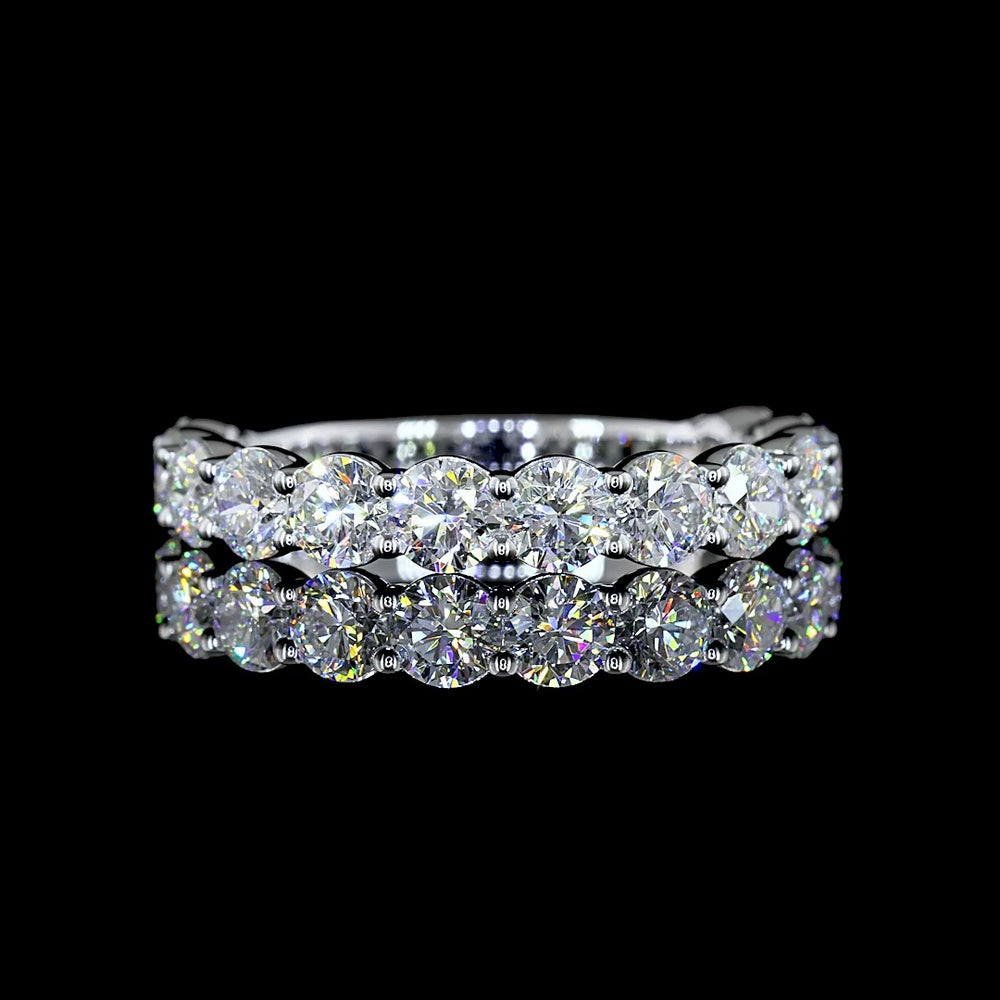 14K Yellow Gold 3/4 Eternity Band with 13 Round Brilliant Cut Lab Diamonds - 1.93 Carats Total Diamond Weight - Covaloro Fine Jewelry