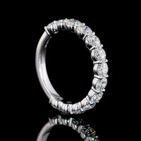 14K Yellow Gold 3/4 Eternity Band with 13 Round Brilliant Cut Lab Diamonds - 1.93 Carats Total Diamond Weight - Covaloro Fine Jewelry