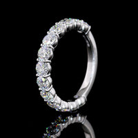 14K Yellow Gold 3/4 Eternity Band with 13 Round Brilliant Cut Lab Diamonds - 1.93 Carats Total Diamond Weight - Covaloro Fine Jewelry