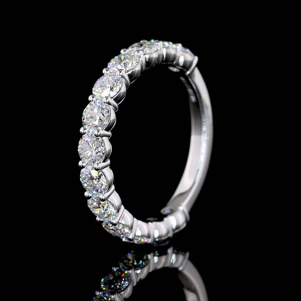 14K Yellow Gold 3/4 Eternity Band with 13 Round Brilliant Cut Lab Diamonds - 1.93 Carats Total Diamond Weight - Covaloro Fine Jewelry