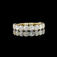 14K Yellow Gold 3/4 Eternity Band with 13 Round Brilliant Cut Lab Diamonds - 1.95 Carats Total Diamond Weight - Covaloro Fine Jewelry