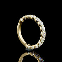 14K Yellow Gold 3/4 Eternity Band with 13 Round Brilliant Cut Lab Diamonds - 1.95 Carats Total Diamond Weight - Covaloro Fine Jewelry