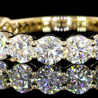 14K Yellow Gold 3/4 Eternity Band with 13 Round Brilliant Cut Lab Diamonds - 1.95 Carats Total Diamond Weight - Covaloro Fine Jewelry
