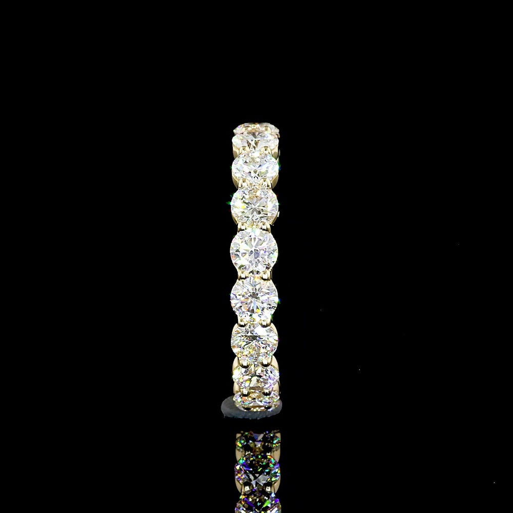 14K Yellow Gold 3/4 Eternity Band with 13 Round Brilliant Cut Lab Diamonds - 1.95 Carats Total Diamond Weight - Covaloro Fine Jewelry