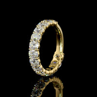 14K Yellow Gold 3/4 Eternity Band with 15 Antique Cushion Cut Lab Diamonds - 2.97 Carat Total Weight, E-F Color, VS Clarity - Covaloro Fine Jewelry