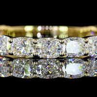 14K Yellow Gold 3/4 Eternity Band with 15 Cushion Brilliant Cut Lab Diamonds - E-F Color VS Clarity - 1.64 Carat Total Diamond Weight - Covaloro Fine Jewelry