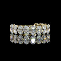 14K Yellow Gold 3/4 Eternity Band with 15 Oval Cut Lab Diamonds - 3.03 Carats Total Diamond Weight - Covaloro Fine Jewelry