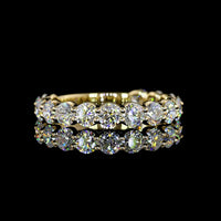 14K Yellow Gold 3/4 Eternity Band with 15 Round Brilliant Cut Lab Diamonds - 1.97 Carats Total Diamond Weight - Covaloro Fine Jewelry