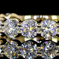 14K Yellow Gold 3/4 Eternity Band with 15 Round Brilliant Cut Lab Diamonds - 1.97 Carats Total Diamond Weight - Covaloro Fine Jewelry
