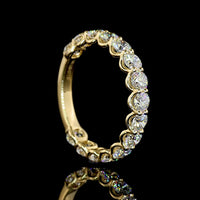 14K Yellow Gold 3/4 Eternity Band with 15 Round Brilliant Cut Lab Diamonds - 1.97 Carats Total Diamond Weight - Covaloro Fine Jewelry