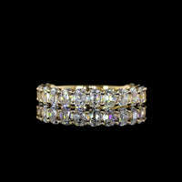 14K Yellow Gold 3/4 Eternity Band with 17 Antique Cushion Cut Lab Diamonds - 1.88 Carats Total Diamond Weight - Covaloro Fine Jewelry