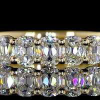 14K Yellow Gold 3/4 Eternity Band with 17 Antique Cushion Cut Lab Diamonds - 1.88 Carats Total Diamond Weight - Covaloro Fine Jewelry