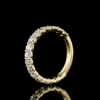 14K Yellow Gold 3/4 Eternity Band with 17 Antique Cushion Cut Lab Diamonds - 1.88 Carats Total Diamond Weight - Covaloro Fine Jewelry