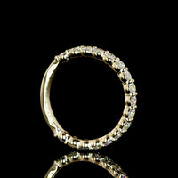 14K Yellow Gold 3/4 Eternity Band with 17 Round Brilliant Cut Natural Diamonds - 1.15 Carats Total Diamond Weight - Covaloro Fine Jewelry