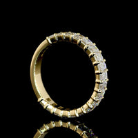 14K Yellow Gold 3/4 Eternity Band with 19 North-South Set Emerald Cut Lab Diamonds - 2.09 Carat Total Weight, E-F VS2 Clarity - Covaloro Fine Jewelry