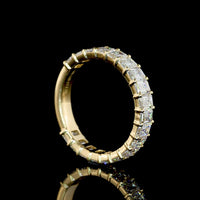 14K Yellow Gold 3/4 Eternity Band with 19 Prong Set Emerald Cut Lab Diamonds - 2.58 Carats Total Diamond Weight - Covaloro Fine Jewelry