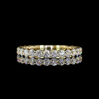 14K Yellow Gold 3/4 Eternity Band with 21 Prong-Set Round Lab Diamonds - 0.84 Total Carat Weight - Covaloro Fine Jewelry