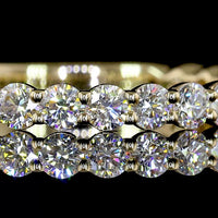 14K Yellow Gold 3/4 Eternity Band with 21 Prong-Set Round Lab Diamonds - 0.84 Total Carat Weight - Covaloro Fine Jewelry
