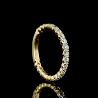 14K Yellow Gold 3/4 Eternity Band with 21 Prong-Set Round Lab Diamonds - 0.84 Total Carat Weight - Covaloro Fine Jewelry