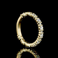 14K Yellow Gold 3/4 Eternity Band with 21 Round Brilliant Cut Lab Diamonds - 0.74 Carat Total Weight, E-F Color, VS Clarity - Covaloro Fine Jewelry