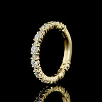 14K Yellow Gold 3/4 Eternity Band with 21 Round Brilliant Cut Lab Diamonds - 0.74 Carat Total Weight, E-F Color, VS Clarity - Covaloro Fine Jewelry