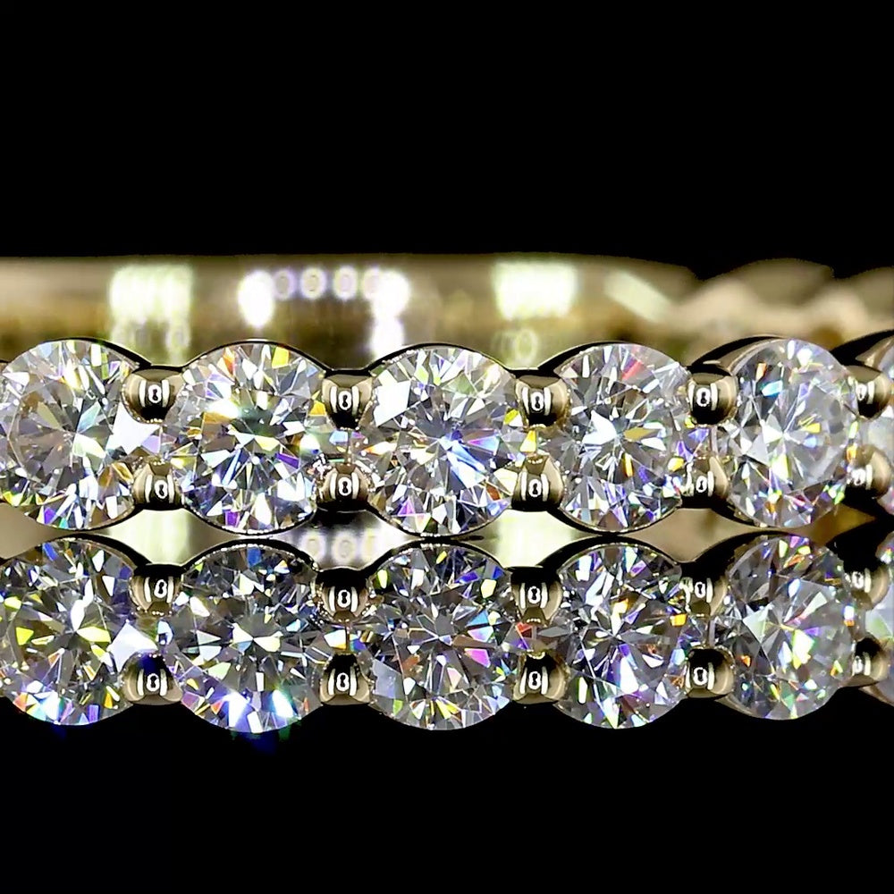 14K Yellow Gold 3/4 Eternity Band with 21 Round Brilliant Cut Lab Diamonds - 0.92 Carat Total Weight - Covaloro Fine Jewelry