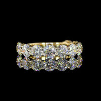14K Yellow Gold 3/4 Eternity Band with 3.47 Carats Round Brilliant Lab Diamonds in Prong Setting - Covaloro Fine Jewelry