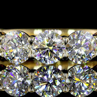 14K Yellow Gold 3/4 Eternity Band with 3.47 Carats Round Brilliant Lab Diamonds in Prong Setting - Covaloro Fine Jewelry