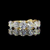 14K Yellow Gold 3/4 Eternity Band with 9 Round Brilliant Cut Lab Diamonds - 3.97 Total Carat Weight, E-F VS Clarity - Covaloro Fine Jewelry
