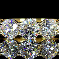 14K Yellow Gold 3/4 Eternity Band with 9 Round Brilliant Cut Lab Diamonds - 3.97 Total Carat Weight, E-F VS Clarity - Covaloro Fine Jewelry