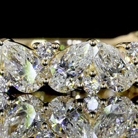 14K Yellow Gold 3/4 Eternity Band with Alternating Pear and Round Lab-Grown Diamonds - 2.25 Carat Total Weight, E-F Color VS Clarity - Covaloro Fine Jewelry