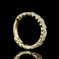 14K Yellow Gold 3/4 Eternity Band with Alternating Pear and Round Lab-Grown Diamonds - 2.25 Carat Total Weight, E-F Color VS Clarity - Covaloro Fine Jewelry
