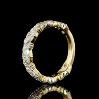 14K Yellow Gold 3/4 Eternity Band with Alternating Pear and Round Lab-Grown Diamonds - 2.25 Carat Total Weight, E-F Color VS Clarity - Covaloro Fine Jewelry