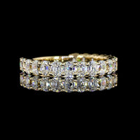 14K Yellow Gold 3/4 Eternity Band with Antique Cushion Cut Lab Diamonds - 1.79 Carats Total Diamond Weight - Covaloro Fine Jewelry