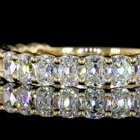 14K Yellow Gold 3/4 Eternity Band with Antique Cushion Cut Lab Diamonds - 1.79 Carats Total Diamond Weight - Covaloro Fine Jewelry