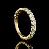 14K Yellow Gold 3/4 Eternity Band with Antique Cushion Cut Lab Diamonds - 1.79 Carats Total Diamond Weight - Covaloro Fine Jewelry
