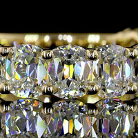 14K Yellow Gold 3/4 Eternity Band with Antique Cushion Cut Lab Diamonds - 3.24 Carats Total Diamond Weight - Covaloro Fine Jewelry