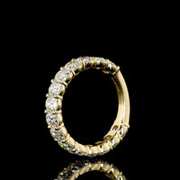 14K Yellow Gold 3/4 Eternity Band with Antique Cushion Cut Lab Diamonds - 3.24 Carats Total Diamond Weight - Covaloro Fine Jewelry