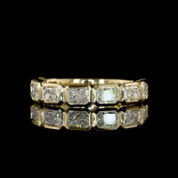 14K Yellow Gold 3/4 Eternity Band with Bezel Set East-West Radiant Cut Lab Diamonds - 1.52 Carat Total Weight - Covaloro Fine Jewelry