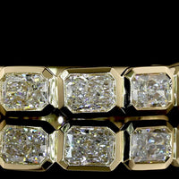 14K Yellow Gold 3/4 Eternity Band with Bezel Set East-West Radiant Cut Lab Diamonds - 1.52 Carat Total Weight - Covaloro Fine Jewelry