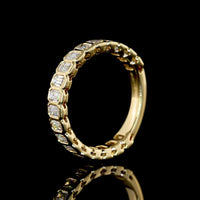 14K Yellow Gold 3/4 Eternity Band with Bezel Set Emerald Cut Lab Diamonds - 0.96 Total Carat Weight - Covaloro Fine Jewelry