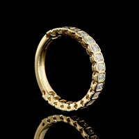 14K Yellow Gold 3/4 Eternity Band with Bezel Set Emerald Cut Lab Diamonds - 1.34 Carats Total Diamond Weight - Covaloro Fine Jewelry