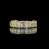 14K Yellow Gold 3/4 Eternity Band with Bezel Set Emerald Cut Lab Diamonds - 1.99 Carat Total Weight - Covaloro Fine Jewelry